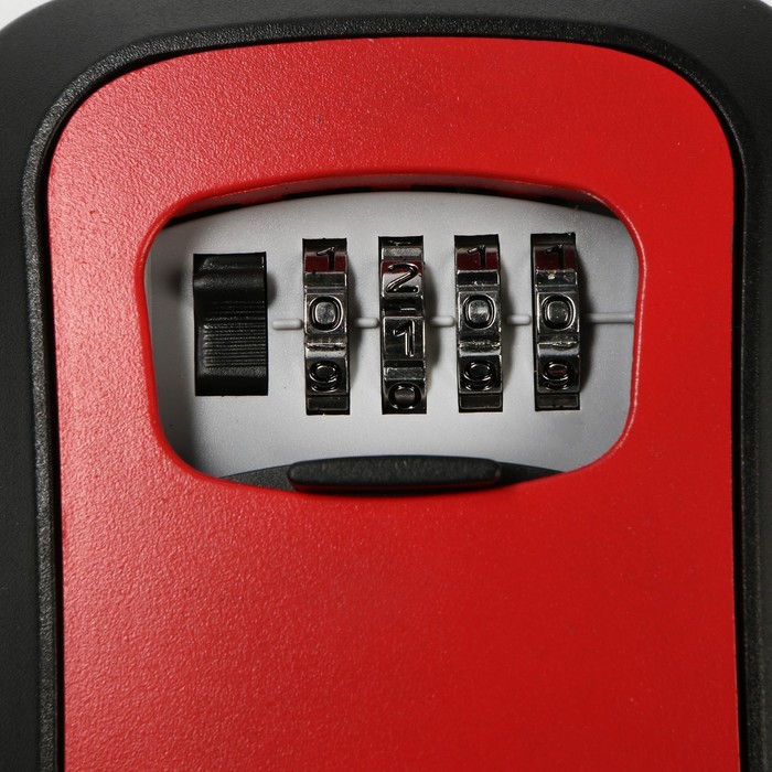 Сейф-ключница кодовая ТУНДРА, металл, пластик, цвет красный, - фото 1907387356