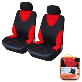 Чехлы для сидений универсальные RS-1, на передние сиденья, полиэстер, черный/красный