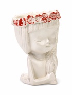 Декоративное кашпо для цветов «Девушка с косой», 80 мл, 11×8×8 см, гипс, белое - Фото 1