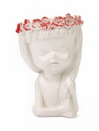 Декоративное кашпо для цветов «Девушка с косой», 80 мл, 11×8×8 см, гипс, белое - Фото 2
