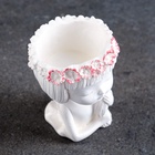 Декоративное кашпо для цветов «Девушка с косой», 80 мл, 11×8×8 см, гипс, белое - Фото 12