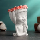 Декоративное кашпо для цветов «Девушка с косой», 80 мл, 11×8×8 см, гипс, белое - Фото 13