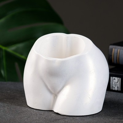 Фигурное кашпо для цветов «Женские прелести», 120 мл, 12×9×9 см, гипс, белое