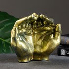 Подставка конфетница "Ладони" состаренное золото, 15х16х7см - фото 8092598