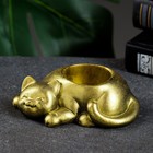 Подсвечник "Кошечка" состаренное золото, 11х7х3см - Фото 2