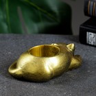 Подсвечник "Кошечка" состаренное золото, 11х7х3см - Фото 3