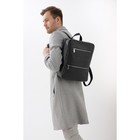 Рюкзак мужской из натуральной кожи на молнии, Igermann, цвет чёрный - Фото 6