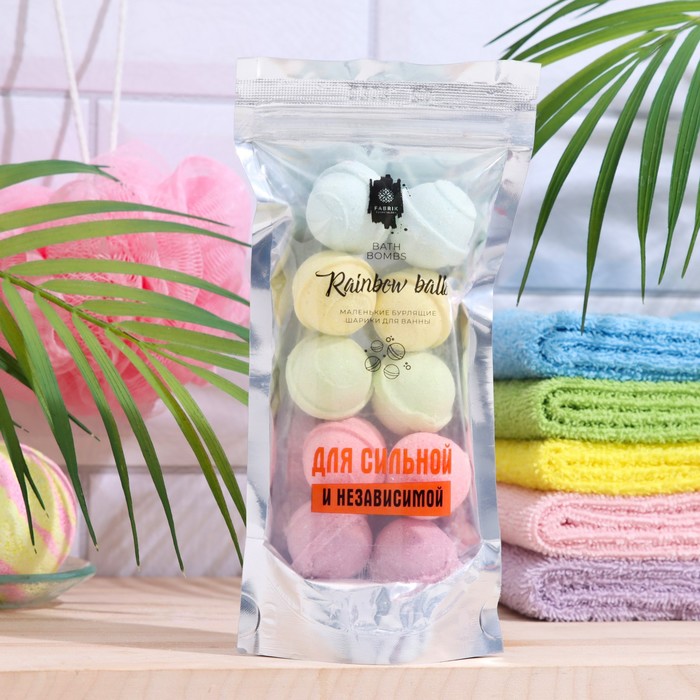Бомбочки для ванны Rainbow balls "Для сильной и независимой" 150 г - Фото 1