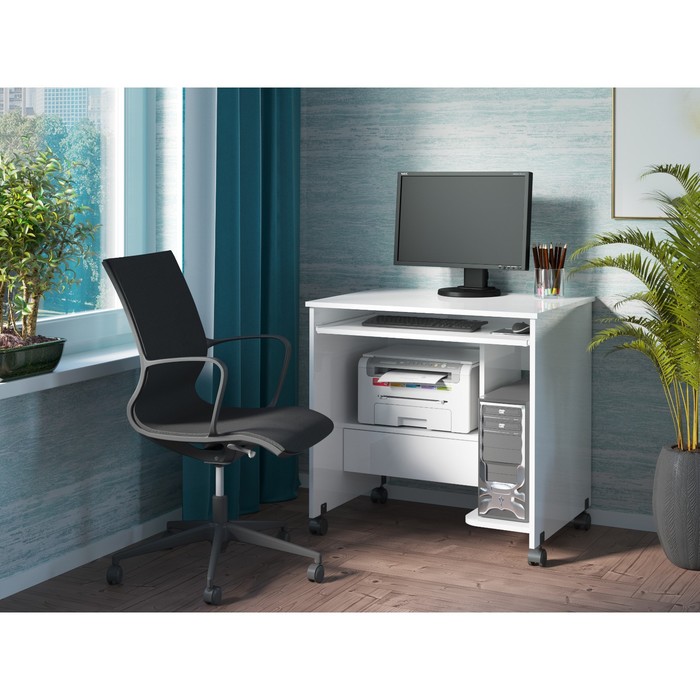 Стол компьютерный «СК – 05», с выдвижной полкой, 800×600×780 мм, цвет белый - Фото 1