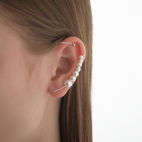 

Серьга "Каффа" стрелочка из жемчуга, цвет белый в серебре