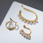 Серьги «Каффы» дорожки бусин, цвет белый в золоте 7115504 - фото 16878330