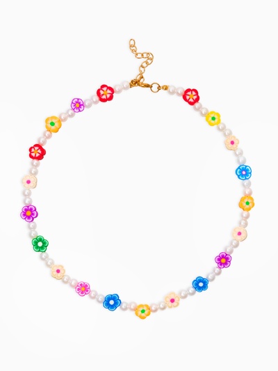Бусы детские «Выбражулька. Бусинки и цветочки», 38 см, цветные