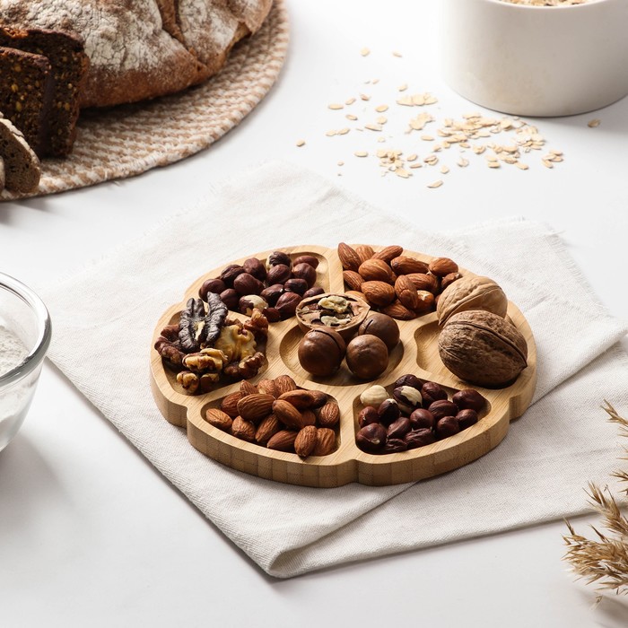 Менажница Доляна «Соты», 19×19×1.3 см, бамбук - Фото 1