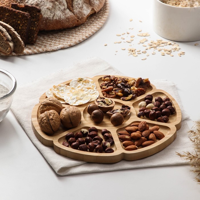 Менажница Доляна «Соты», 25×25×1.3 см бамбук - Фото 1