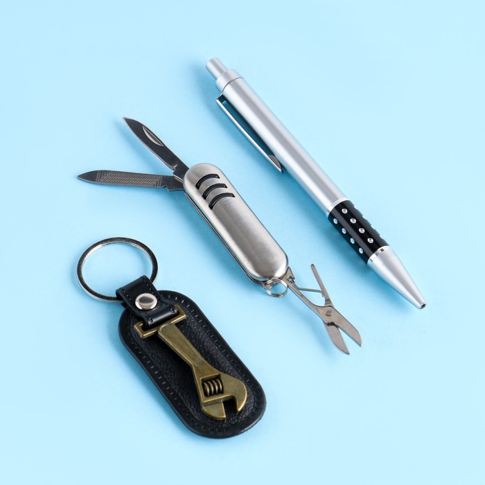 Набор подарочный 3в1 (ручка, нож 3в1, брелок) - Фото 1