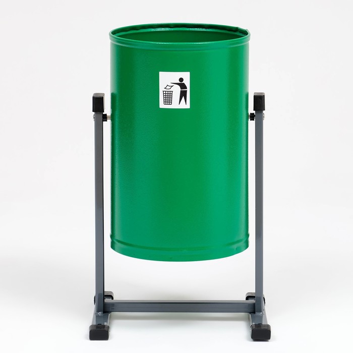 Урна уличная «Уралочка Бюджет», 21 л, 35×55×26.5 см, бак 0.6 мм, зелёная - Фото 1