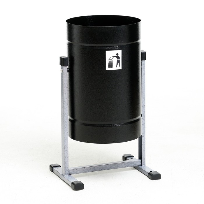 Урна для мусора «Уралочка Бюджет», уличная, 21 л, 35×55×26.5 см, бак 0.6 мм, чёрная - Фото 1