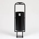 Урна для мусора «Сатурн», уличная, с пепельницей, 28 л, 104×31×26.5 см, бак 0.6 мм, чёрная - Фото 1