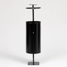 Урна для мусора «Сатурн», уличная, с пепельницей, 28 л, 104×31×26.5 см, бак 0.6 мм, чёрная - Фото 2