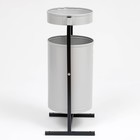 Урна для мусора «Меркурий», уличная, с пепельницей, 21 л, 32×70×28,5 см, бак 0,6 мм, серая - Фото 2