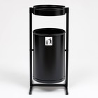 Урна для мусора «Меркурий», уличная, с пепельницей, 21 л, 32×70×28.5 см, бак 0.6 мм, чёрная - Фото 1