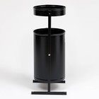 Урна для мусора «Меркурий», уличная, с пепельницей, 21 л, 32×70×28.5 см, бак 0.6 мм, чёрная - Фото 2