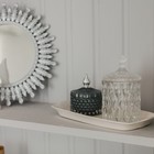 Шкатулка стекло "Ромбы и купол" серый с серебром 11х8,5х8,5 см - Фото 3