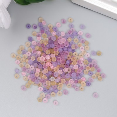 Бисер стекло 8/0 «Матовый полупрозрачный. Меланж розовый», 10 г