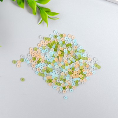Бисер стекло 8/0 «Матовый полупрозрачный. Меланж летний» 10 г