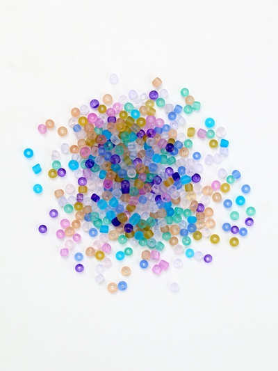 Бисер стекло 8/0 «Матовый полупрозрачный. Меланж сине-фиолетовый» 10 г