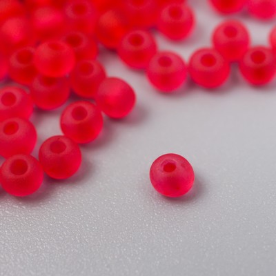 Бисер стекло 8/0 «Матовый полупрозрачный. Алый», 10 г