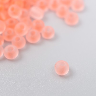 Бисер стекло 8/0 "Матовый полупрозрачный. Светло-оранжевый" 10 гр