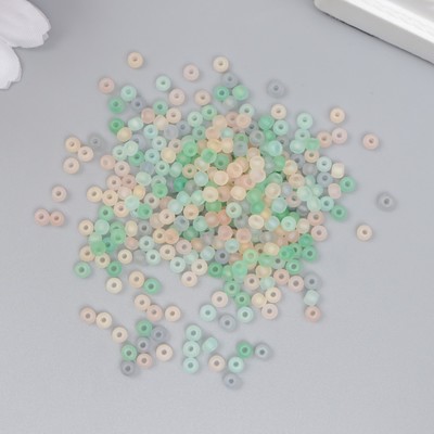 Бисер стекло 8/0 «Матовый полупрозрачный. Меланж жёлто-зелёный», 10 г