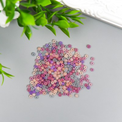 Бисер стекло 8/0 «Матовый полупрозрачный. Меланж фиолетово-жёлтый», 10 г