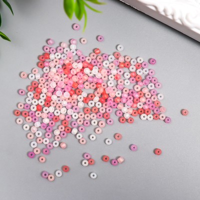 Бисер стекло 8/0 «Матовый полупрозрачный. Меланж красный», 10 г