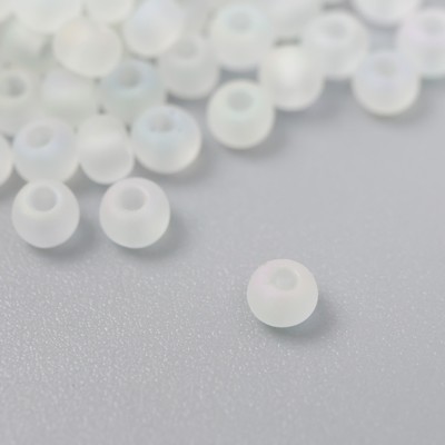 Бисер стекло 8/0 «Матовый полупрозрачный. Бледно-зелёный», 10 г