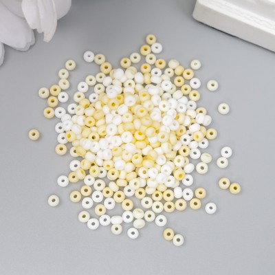 Бисер стекло 8/0 «Маршмеллоу. Матовый. Меланж. Жёлтый», 10 г