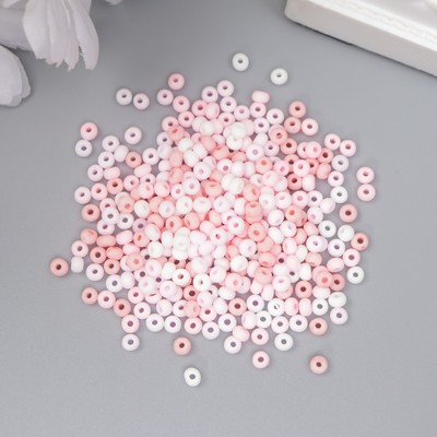 Бисер стекло 8/0 «Маршмеллоу. Матовый. Меланж. Розовый зефир» 10 г