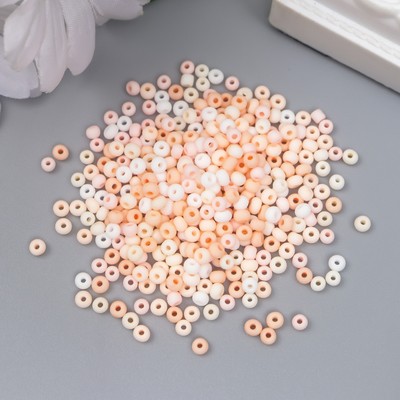 Бисер стекло 8/0 «Маршмеллоу. Матовый. Меланж. Персик» 10 г