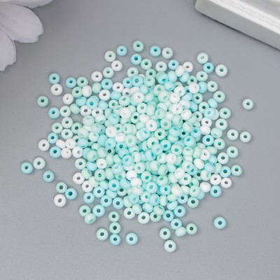 Бисер стекло 8/0 «Маршмеллоу. Матовый. Меланж. Мята», 10 г