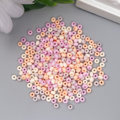 Бисер стекло 8/0 «Маршмеллоу. Матовый. Меланж. Пепельно-розовый», 10 г