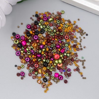 Бисер стекло 6/0 - 15/0 «Ассорти кофейное» d=1.5-4 мм, н-р 10 г