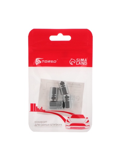 Колпачок на вентиль Torso, хром, набор 4 шт