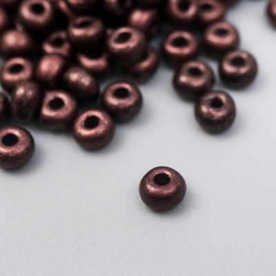 Бисер стекло 6/0 «Металлик. Тёмный шоколад», 10 г