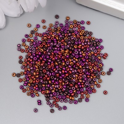Бисер стекло 11/0 «Металлик. Меланж. Фиолетово-кофейный», 10 г