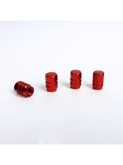 Колпачок на шинный вентиль TORSO, красный, набор 4 шт