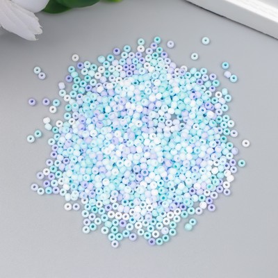 Бисер стекло 11/0 «Матовый. Меланж голубой», 10 г