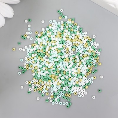 Бисер стекло 11/0 «Матовый. Меланж зелёный», 10 г