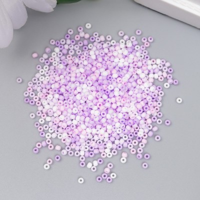 Бисер стекло 11/0 «Матовый. Меланж сиреневый», 10 г