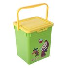 Ящик для игрушек "Маша и Медведь" с крышкой и ручкой, 8 л, цвет салатовый - Фото 1